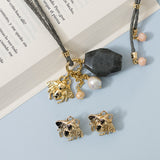 Pendientes forma abeja para mujer con cierre a presión