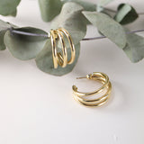 Pendientes de aro para mujer con cierre a presión