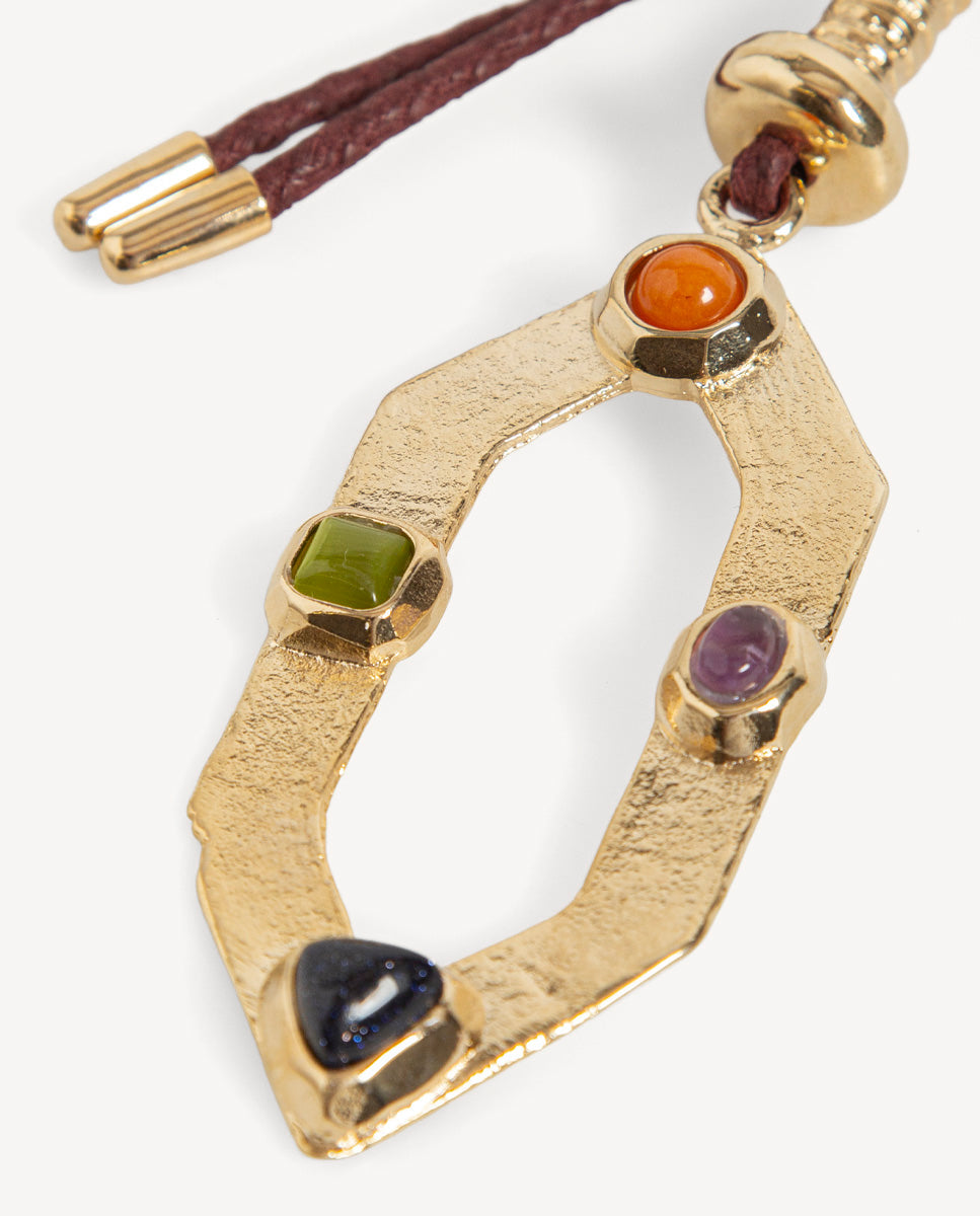 Colar TERRAI MONSUL bordeaux, pormenor — Émolo
