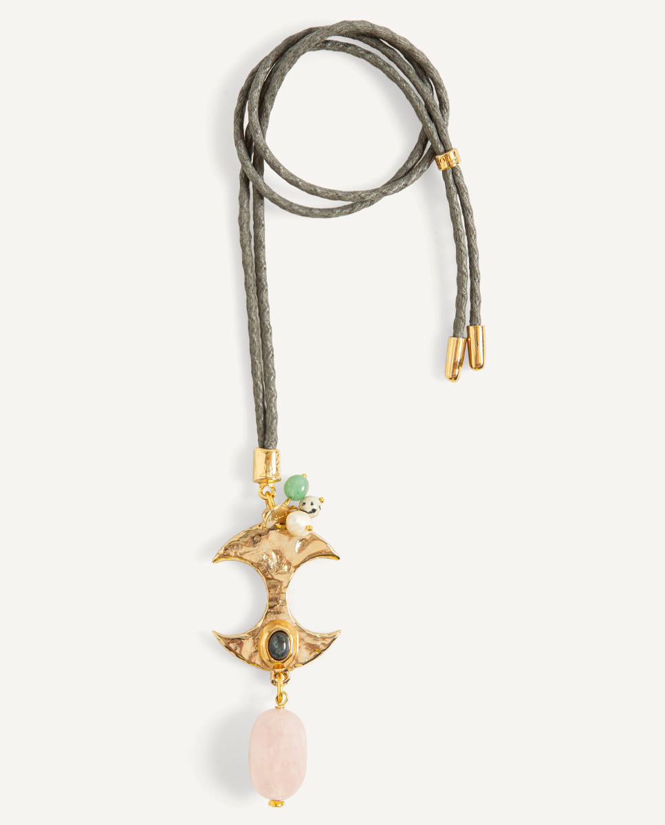 Colar de quartzo rosa ENVY — Émolo