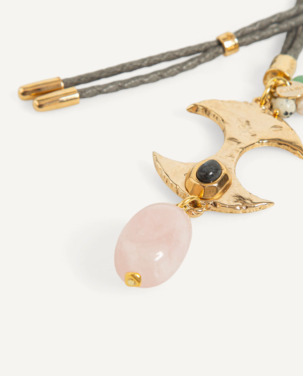 Colar de quartzo rosa ENVY, pormenor — Émolo