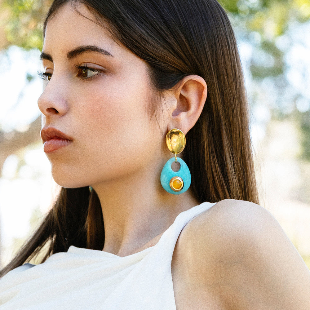 Pendientes Saira Mármol Summer, colección de verano — Émolo