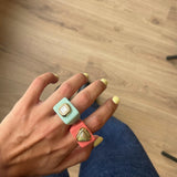 Anillo para mujer color mint madreperla