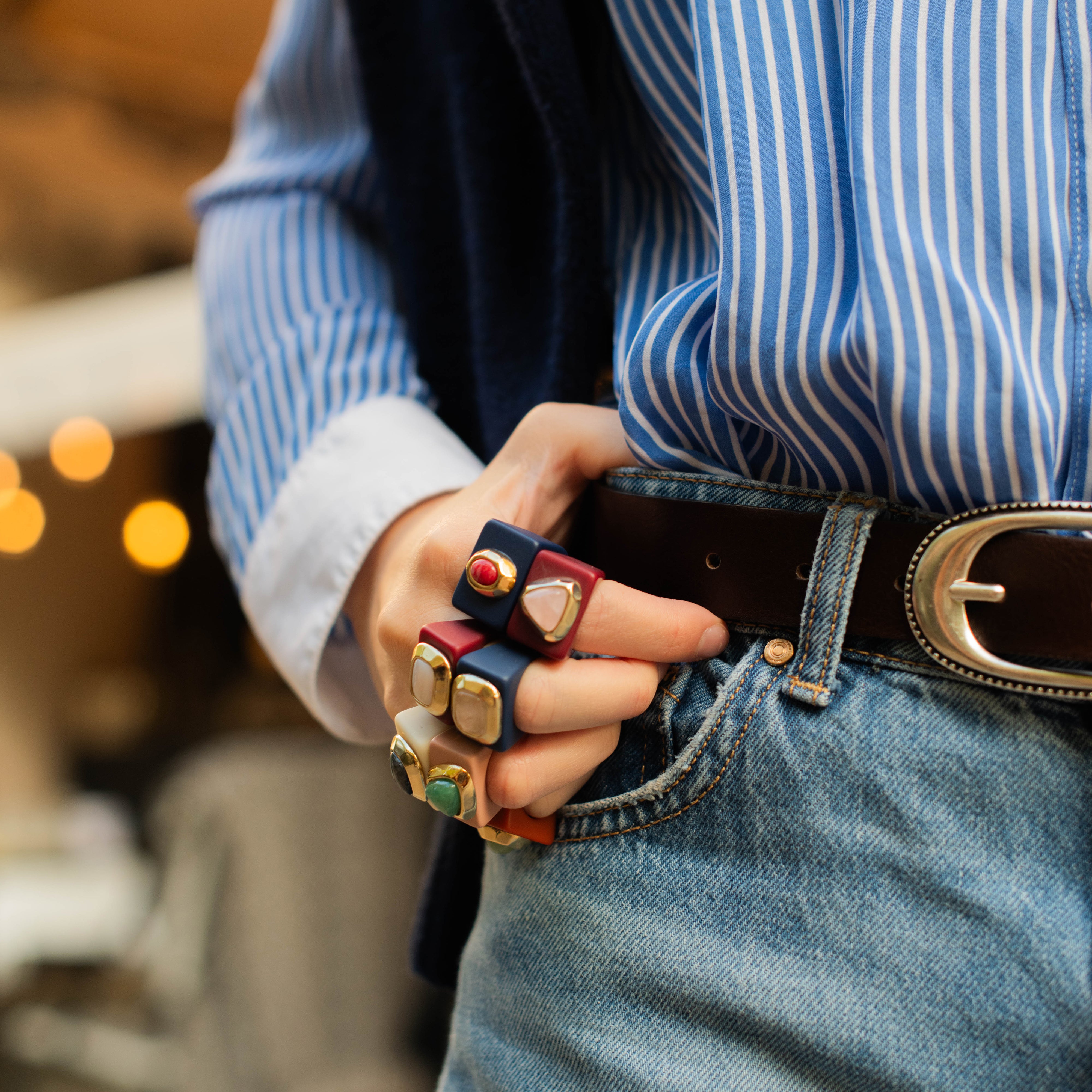 Anillo mujer mora con selenita