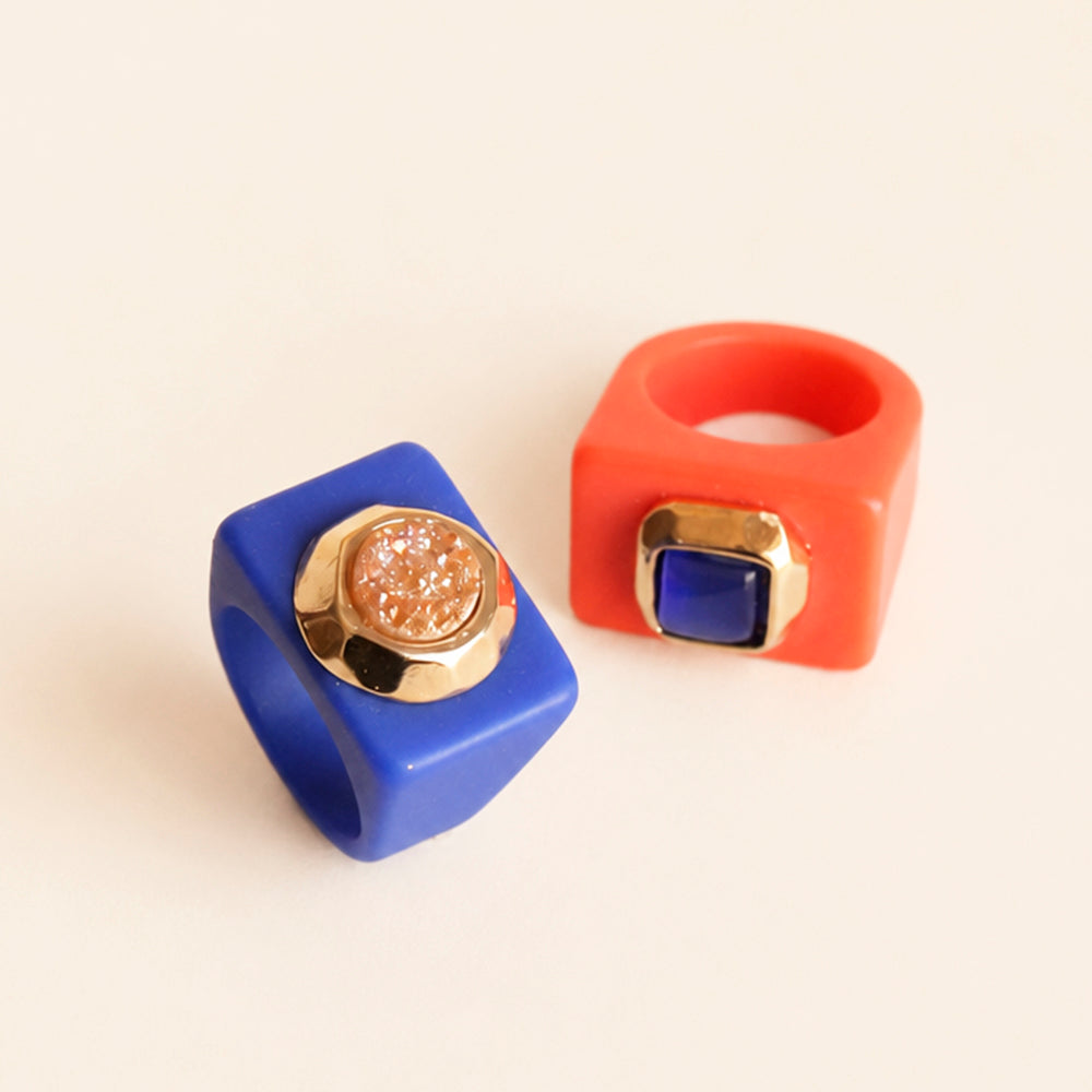 Anillo mujer Naranja con selenita