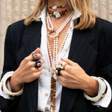 Anillo mujer crema con selenita