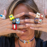 anillos grandes con piedras naturales