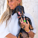 Anillo Verde Fluor con piedra natural Cuarzo sandia