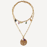 Collar para mujer largo con eslabones y piedras naturales