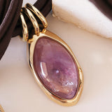 Collar corto con piedra natural amatista