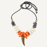 Collar largo ajustable para mujer pieza dorada con piedras naturales