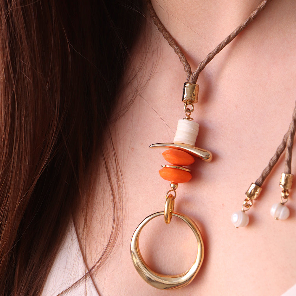 Collar largo ajustable para mujer piezas con estilo étnico