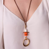 Collar para mujer largo ajustable cordón encerado