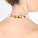 collar de perlas con dorado