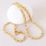 Collar cadena dorada de latón para mujer