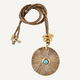 Collar dorado ajustable piedra natural turquesa para mujer