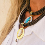 Collares cortos con cadena y cordón para mujer