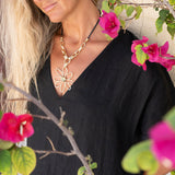 Collar grande largo dorado