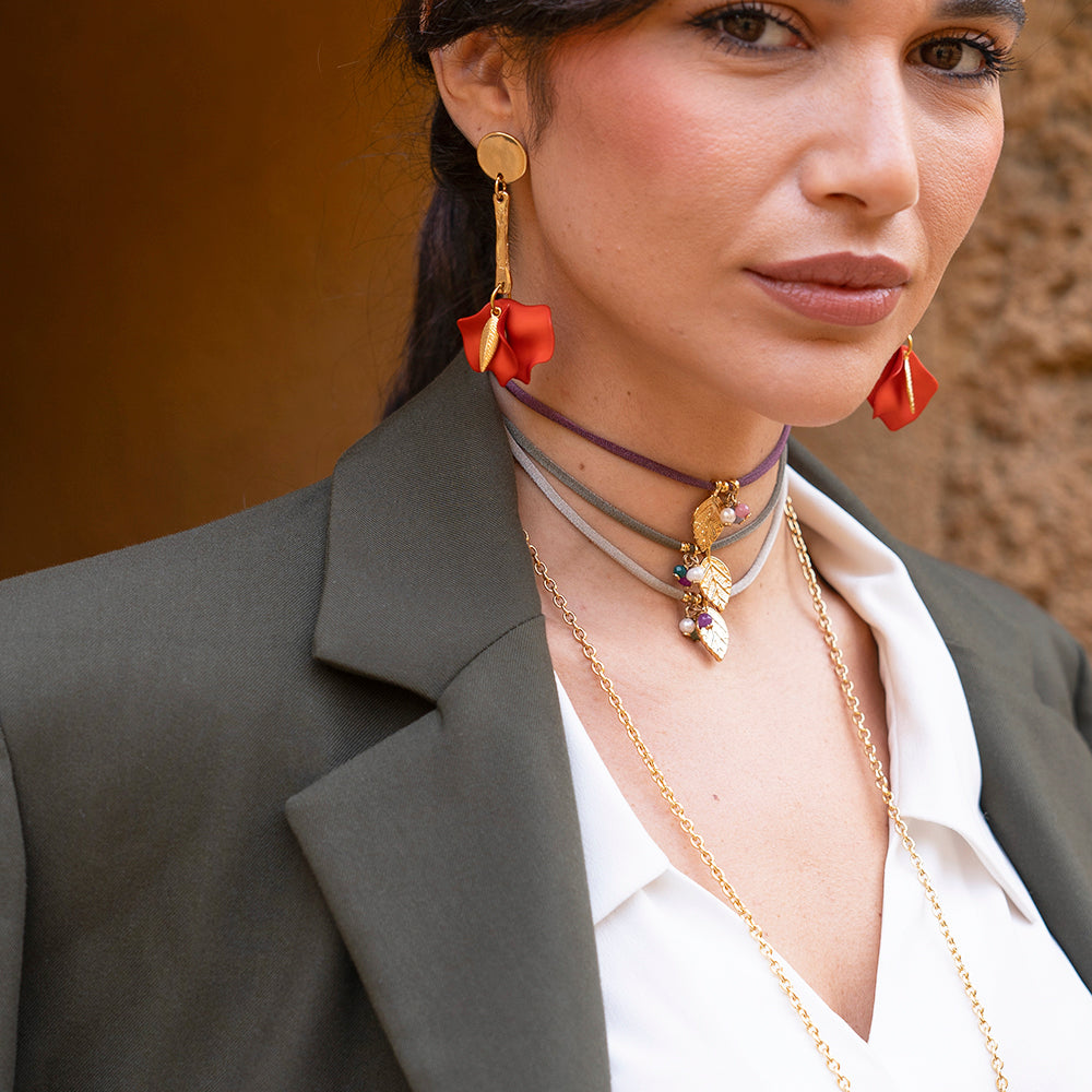 Pendientes BERAKA Palito con hoja