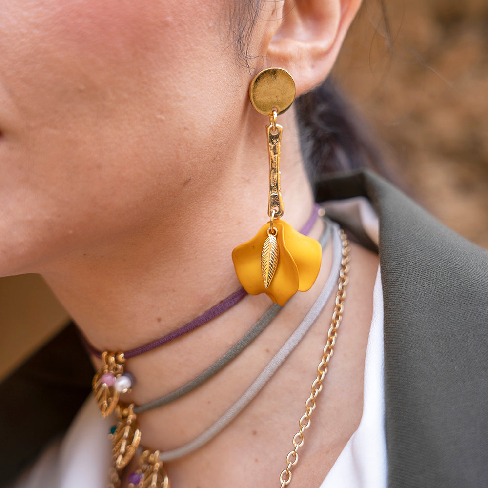 Pendientes BERAKA Palito con hoja