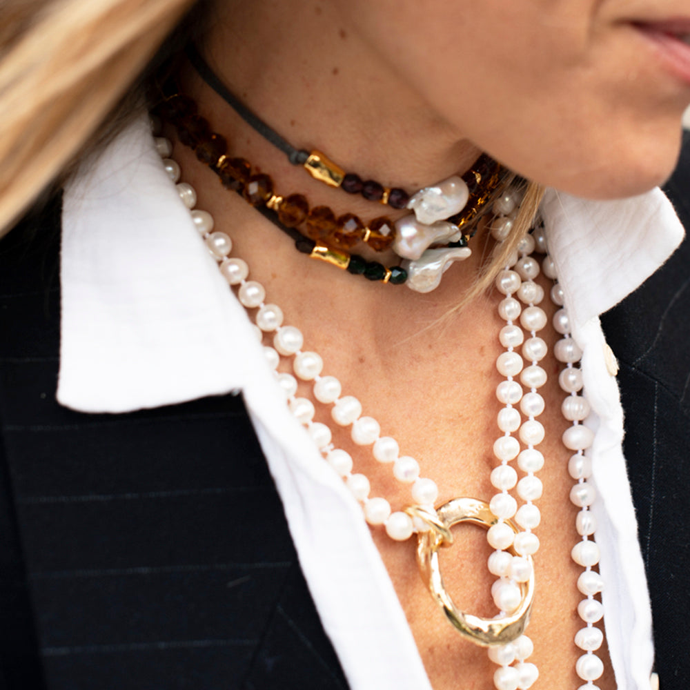 THEA crystal stone necklaces