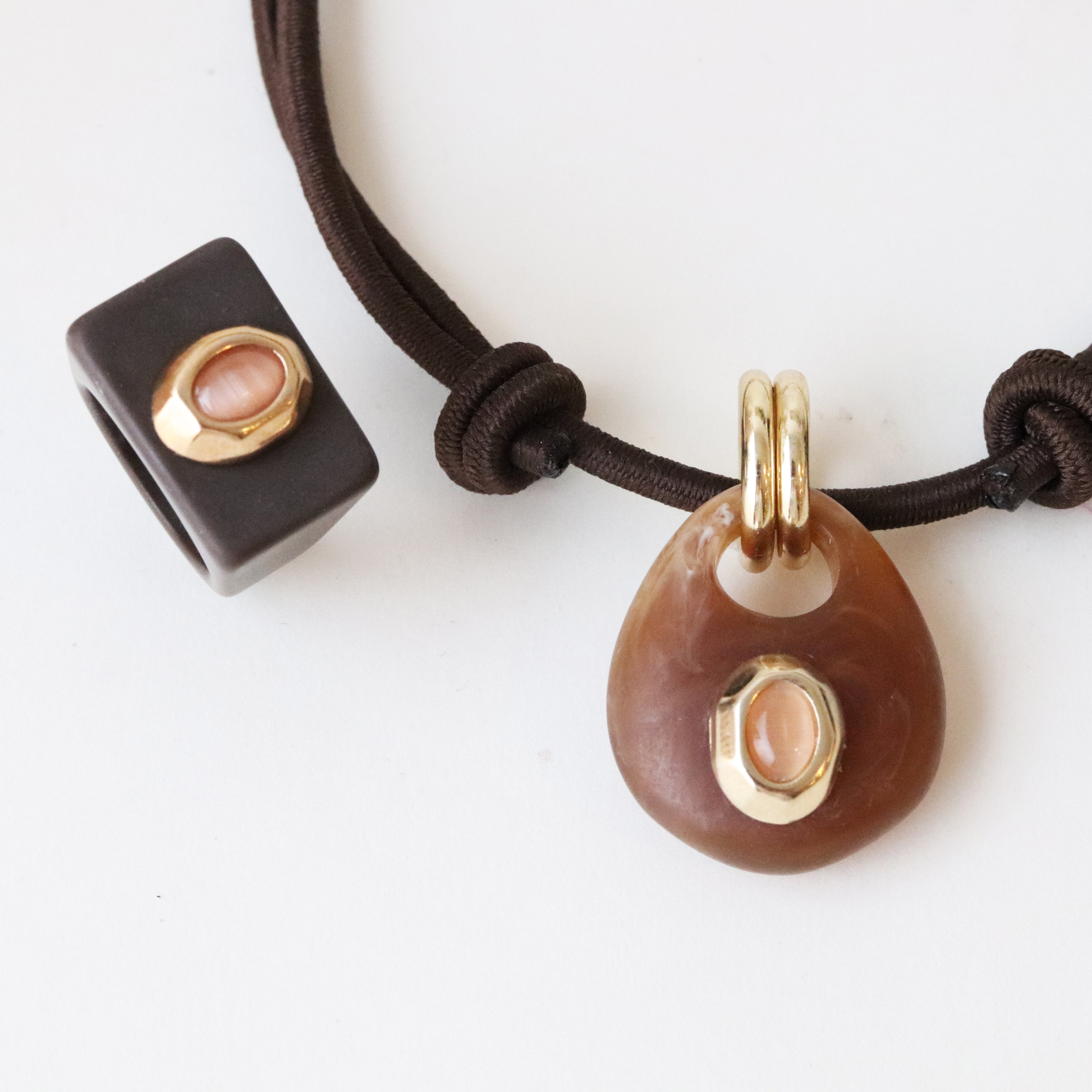 Bague femme marron avec sélénite saumon SAIRA