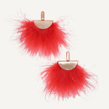 PENDIENTES PLUMA MARABU CORAL ÉMOLO