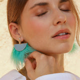 PENDIENTES PLUMA MARABU ÉMOLO TURQUESA