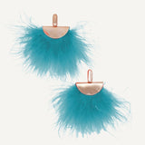 PENDIENTES PLUMA MARABU ÉMOLO TURQUESA