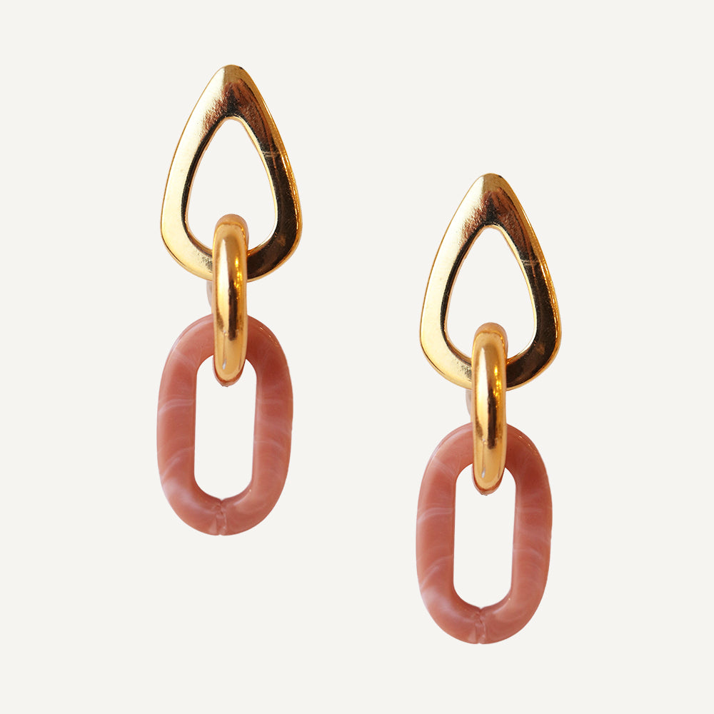 Pendientes nude para mujer con cierre dorado