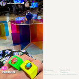 Anillo fucsia con piedra natural Madreperla