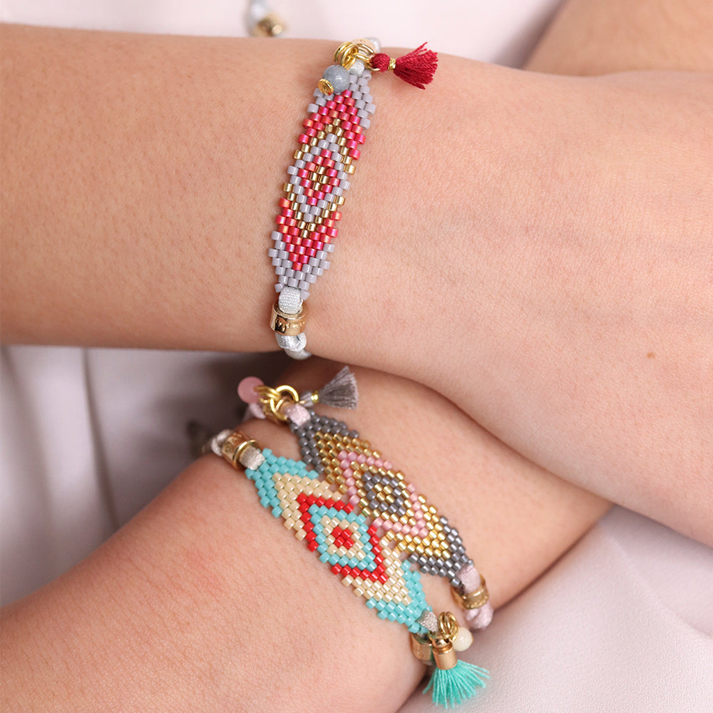 PULSERA AJUSTABLE PIEDRA NATURAL ÉMOLO MIYUKI TURQUESA