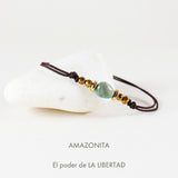 PULSERA AJUSTABLE PIEDRAS NATURALES ÉMOLO AMAZONITA