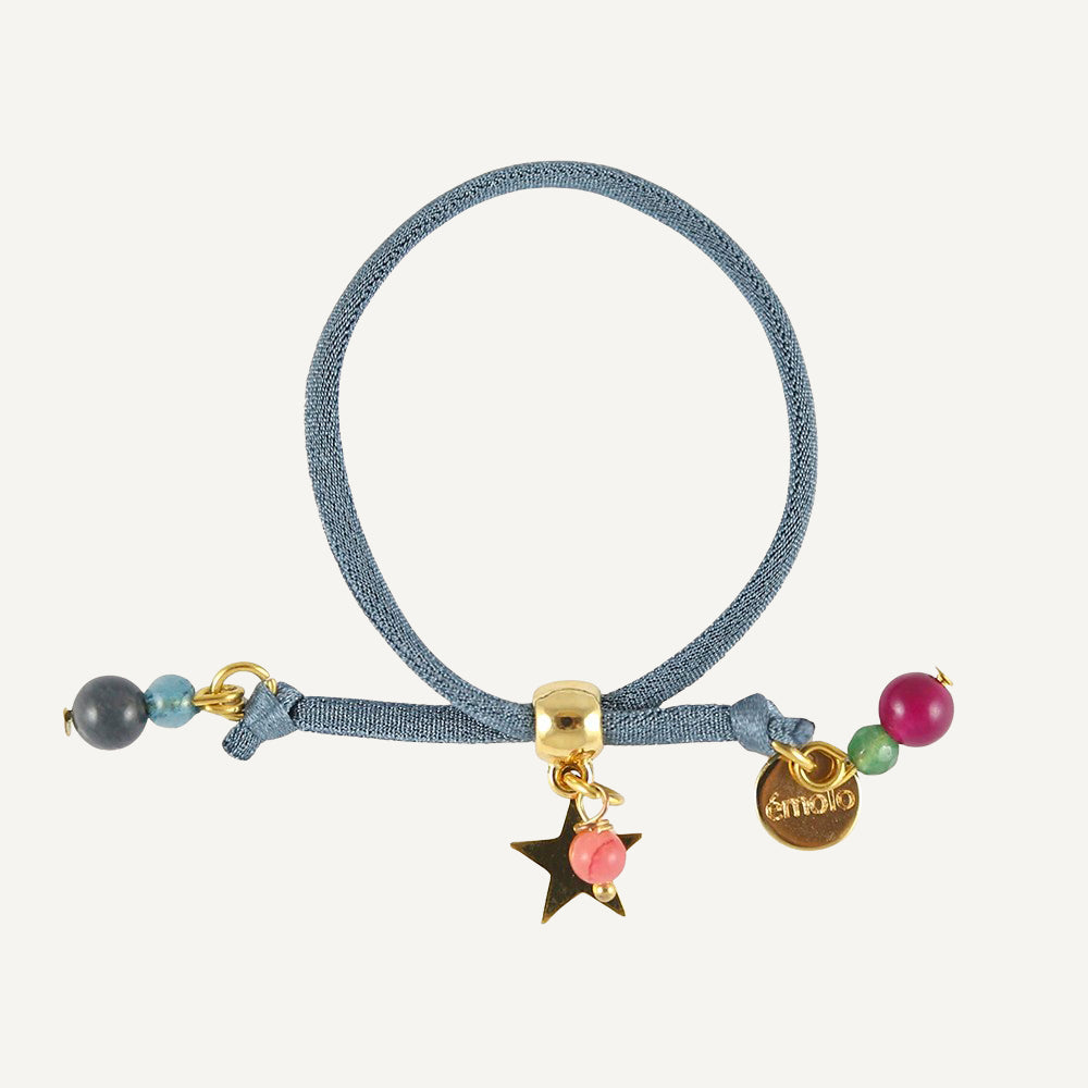 Miz Estrellita bracelet in greyish blue with golden star — Émolo