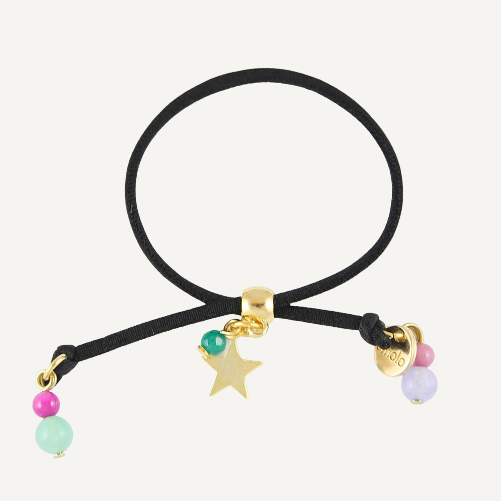 Miz Estrellita bracelet in black with golden star — Émolo