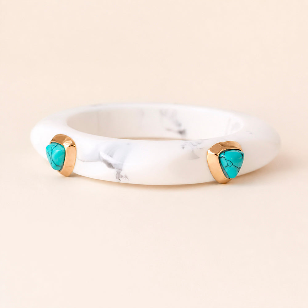 Pulsera Saira Mármol Summer Petite color blanco — Émolo