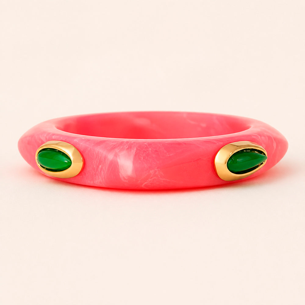 Pulsera Saira Mármol Summer Petite color fucsia — Émolo
