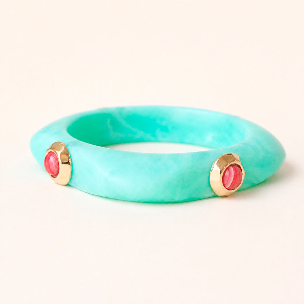 Pulsera Saira Mármol Summer Petite color verdeagua — Émolo