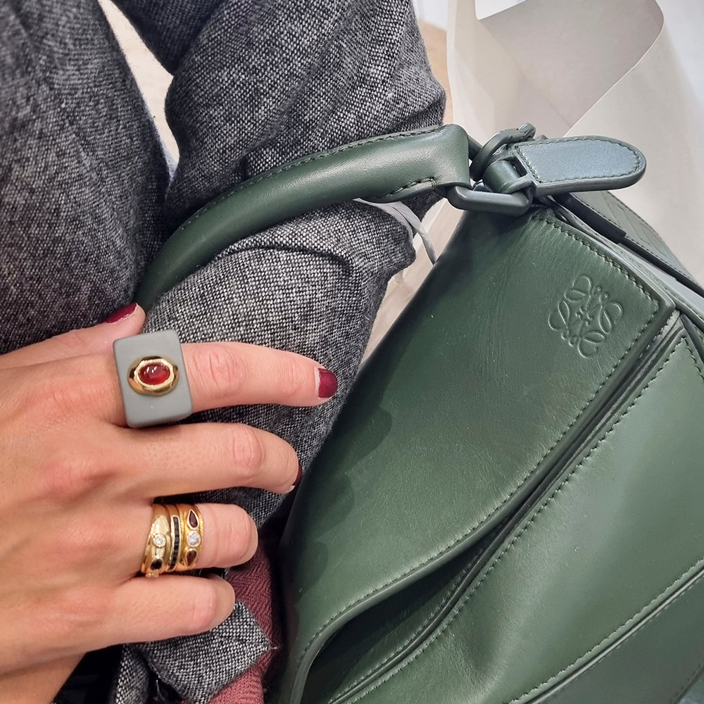 Anillo mujer gris con agata miel-anillo-Émolo