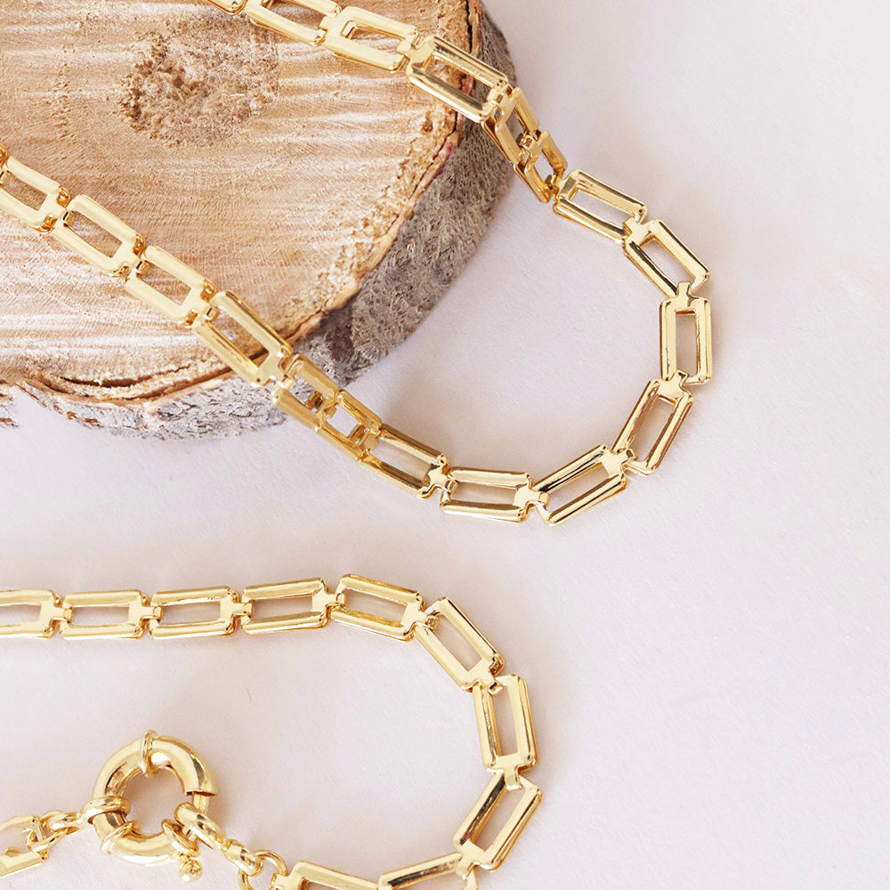 Women's gold link chain necklace