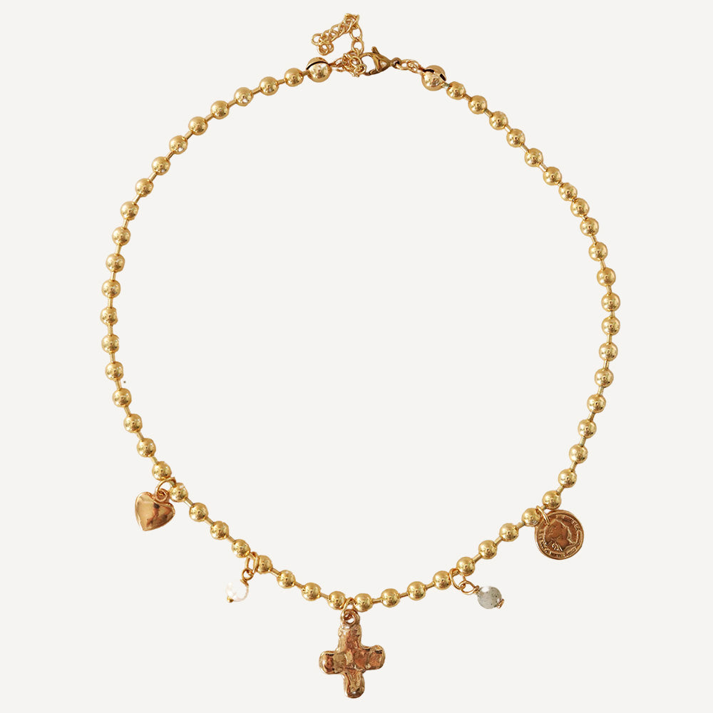 Collier court FAITH avec perles - Collier court - Emolo