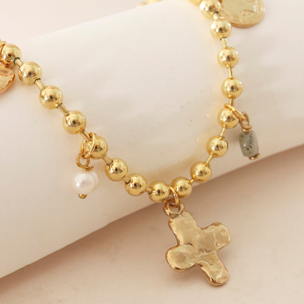 Collier court FAITH avec perles - Collier court - Emolo