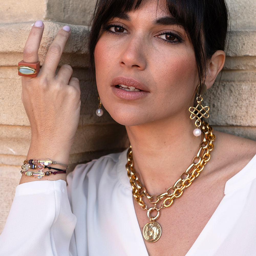 Collares cortos mujer CHAINET Moneda-collar cadena corto-Émolo