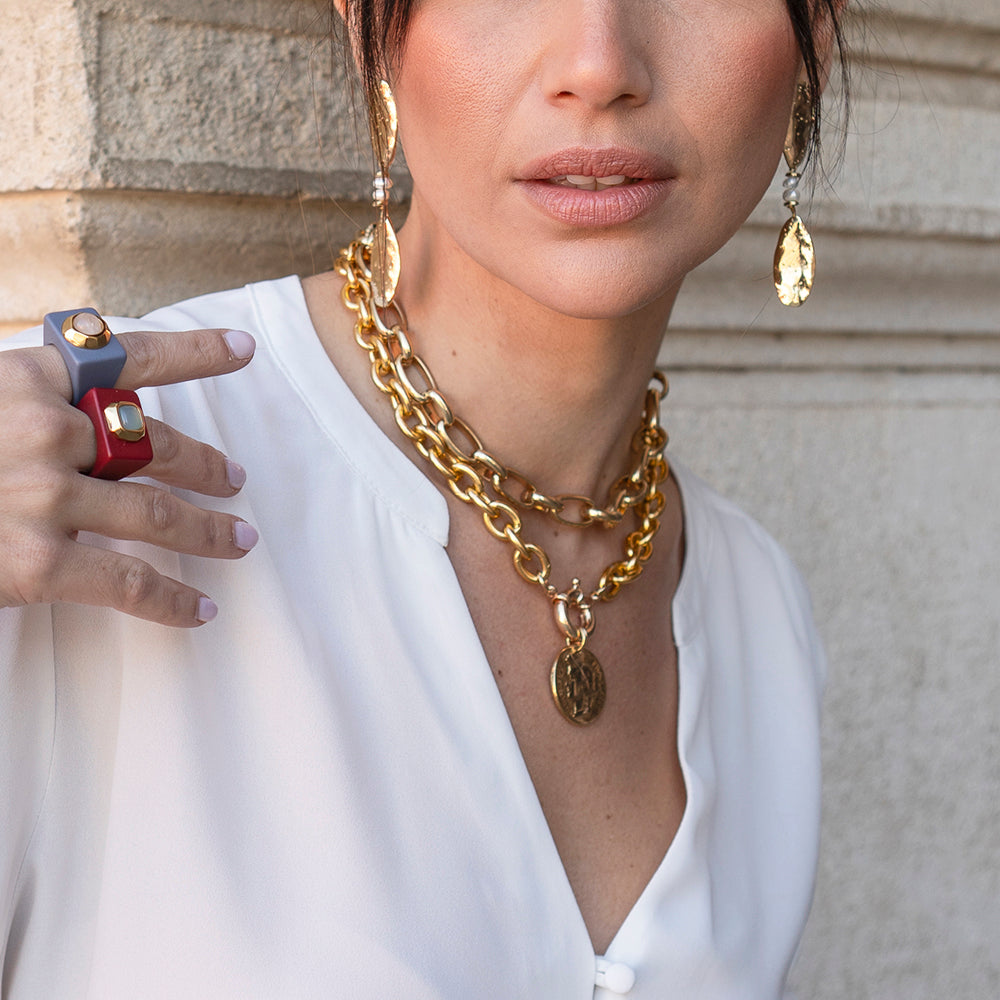 Collares cortos mujer CHAINET Moneda-collar cadena corto-Émolo