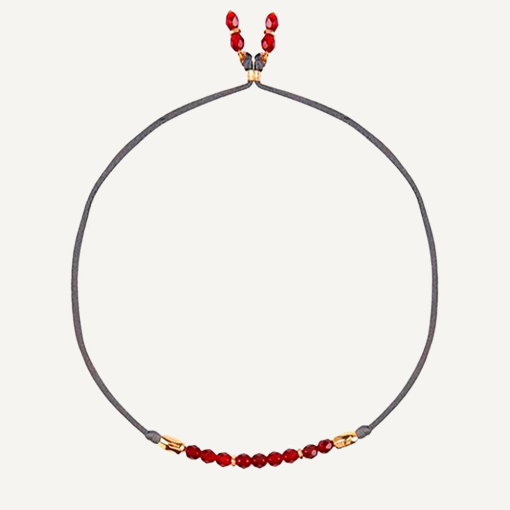 ÉMOLO THEA BURGUNDY NATURAL STONE BRACELET NECKLACE