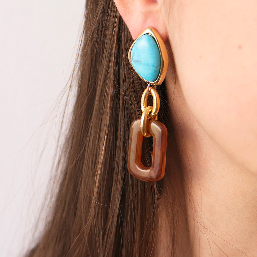 Pendientes dorados para mujer BASIL STUDIO-pendientes-Émolo