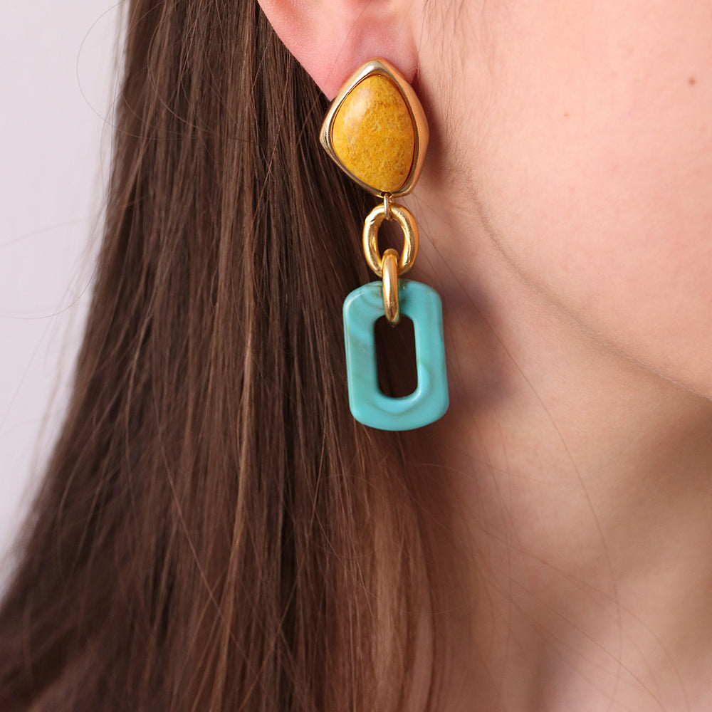 Pendientes dorados para mujer BASIL STUDIO-pendientes-Émolo