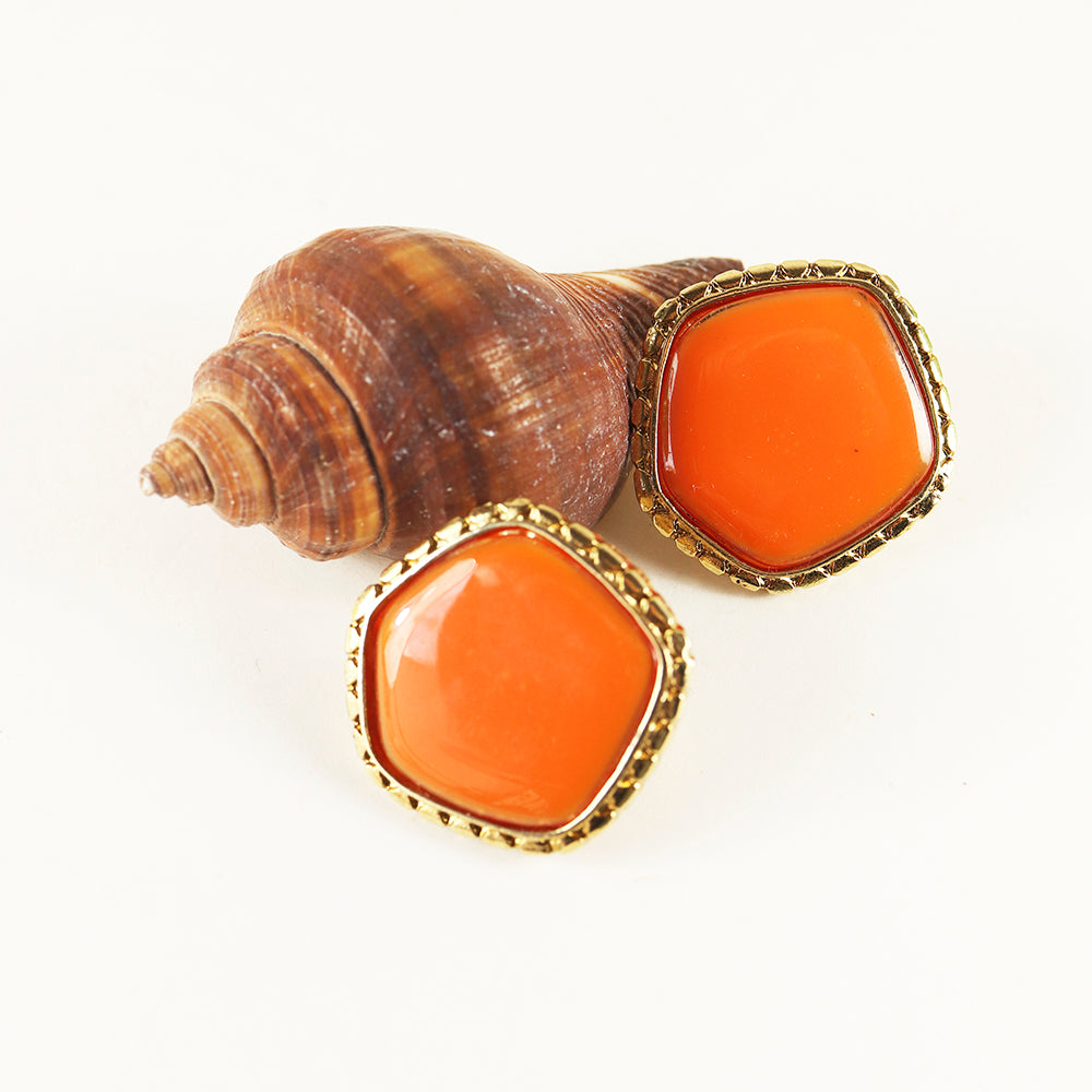 EMOLO PENTAS ORANGE COLORED EARRINGS