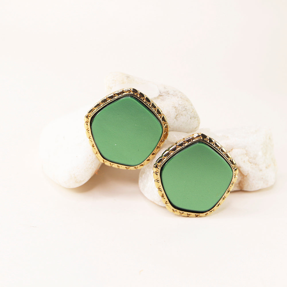 EMOLO PENTAS GREEN COLORED EARRINGS