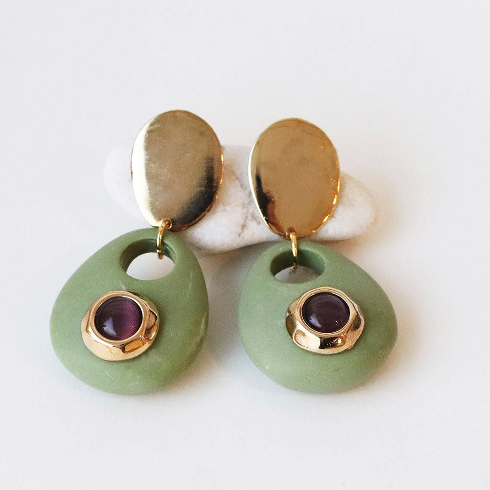 Pendientes SAIRA MARMOL-collar largo-Émolo